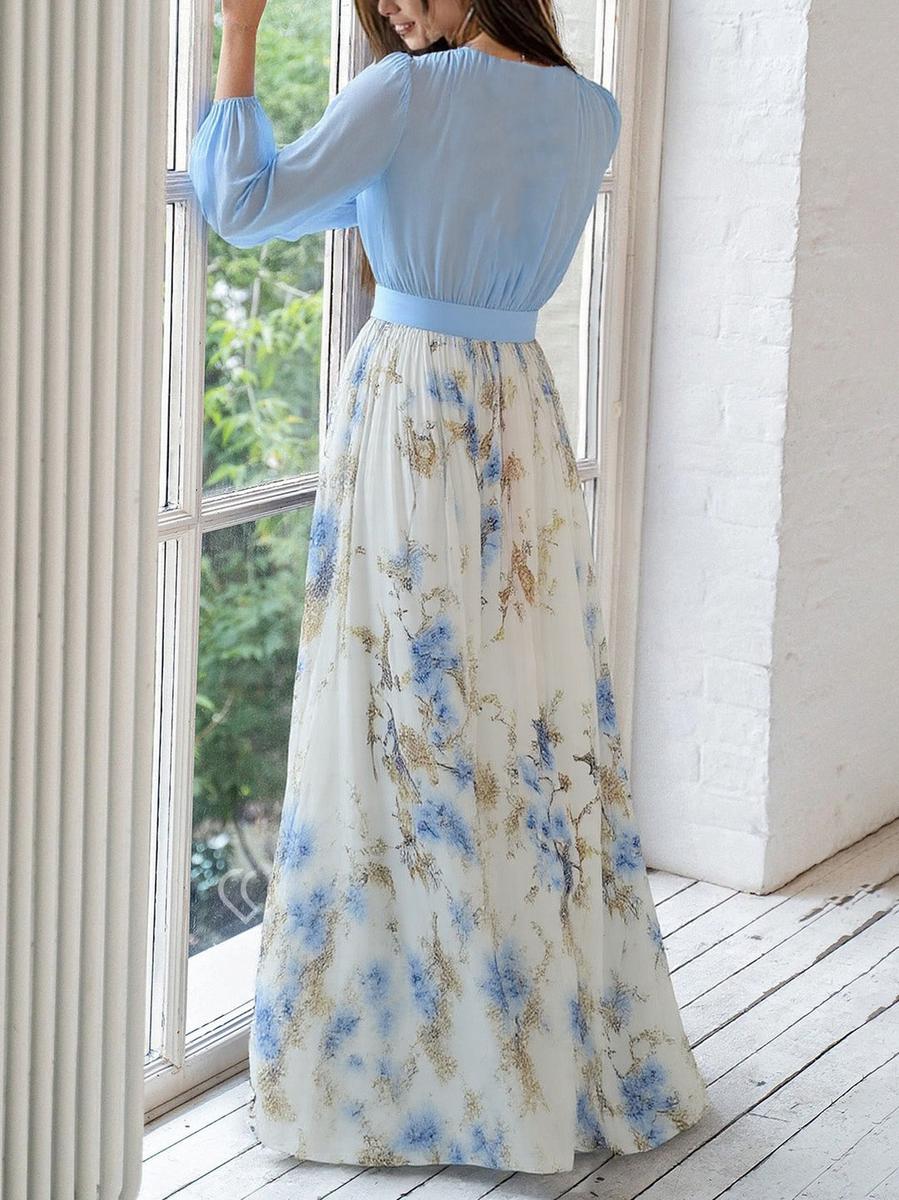 EUGENIA | Elegant Maxi Dress with Floral Pattern