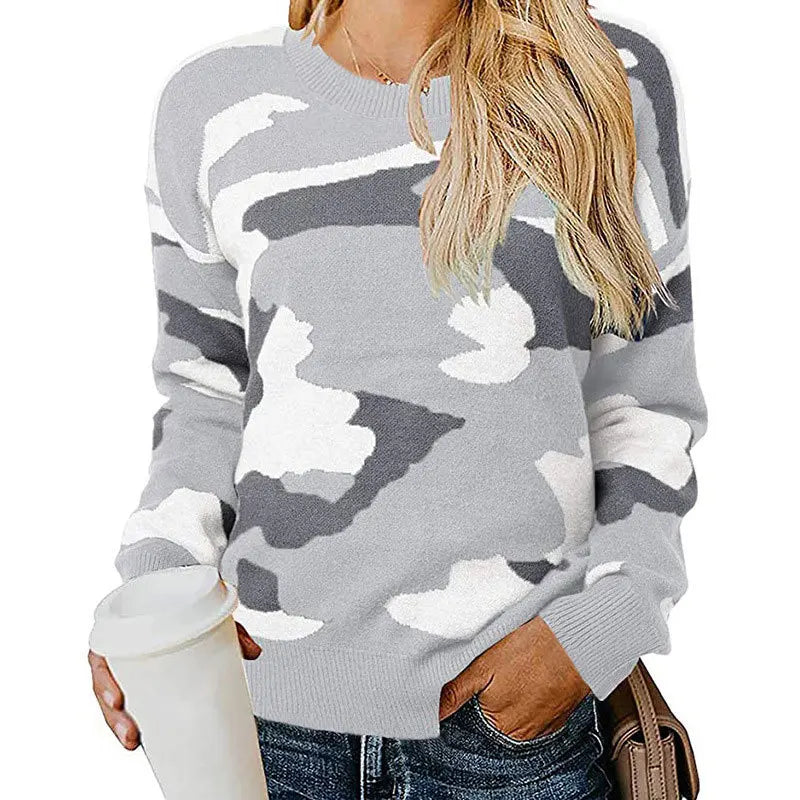 Le Clair™ Camouflage Leopard Strik Sweater