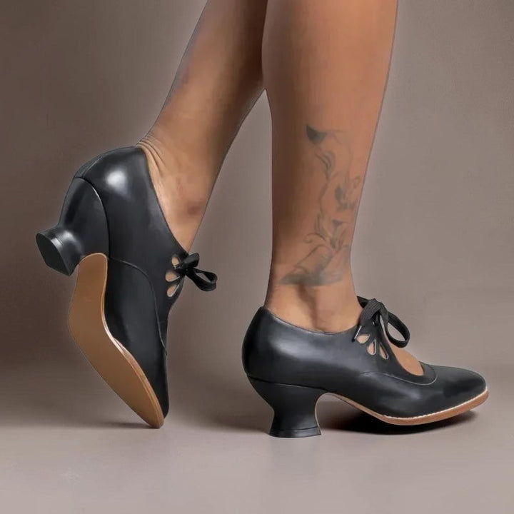Rosalind | Vintage Lace-Up Mary Jane Pumps