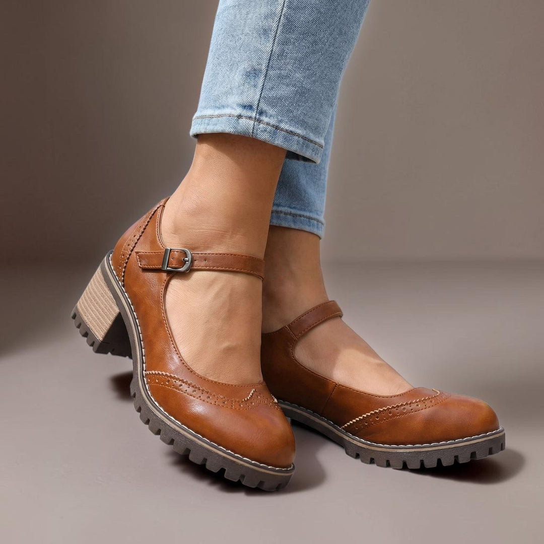 Marie | T-Strap Mary Jane Heels with Buckle