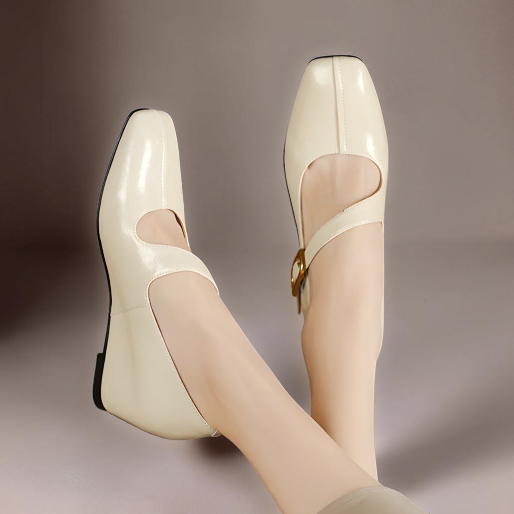 Viora | Genuine Mary Jane Heels with Buckle Strap