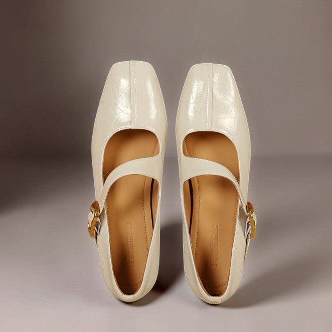 Viora | Genuine Mary Jane Heels with Buckle Strap