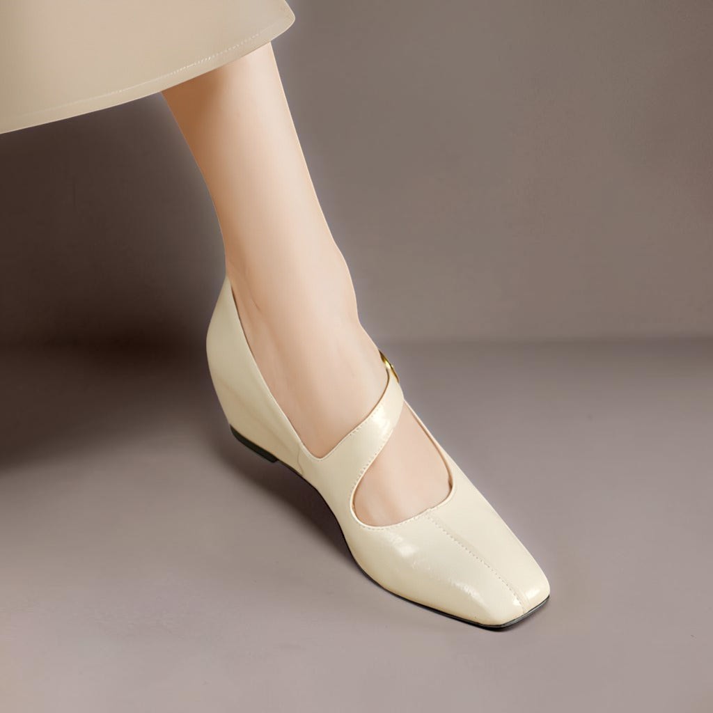 Viora | Genuine Mary Jane Heels with Buckle Strap