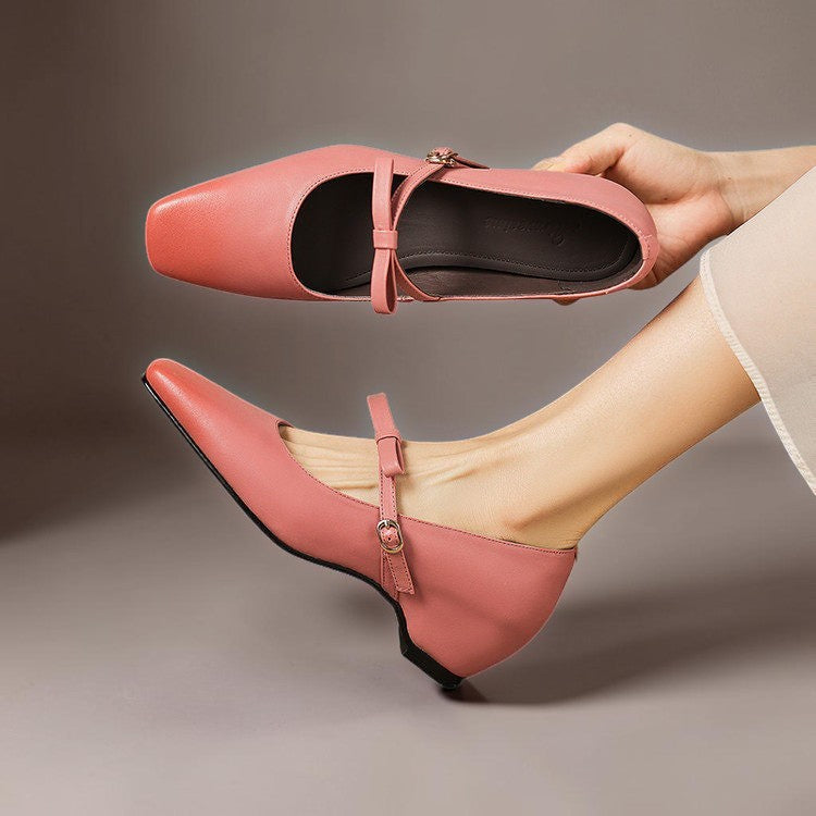 Bryony | Bow-Strap Mary Jane Pump with Concealed Heel