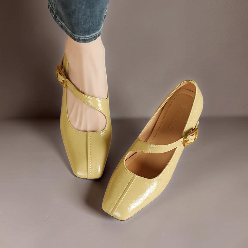 Viora | Genuine Mary Jane Heels with Buckle Strap