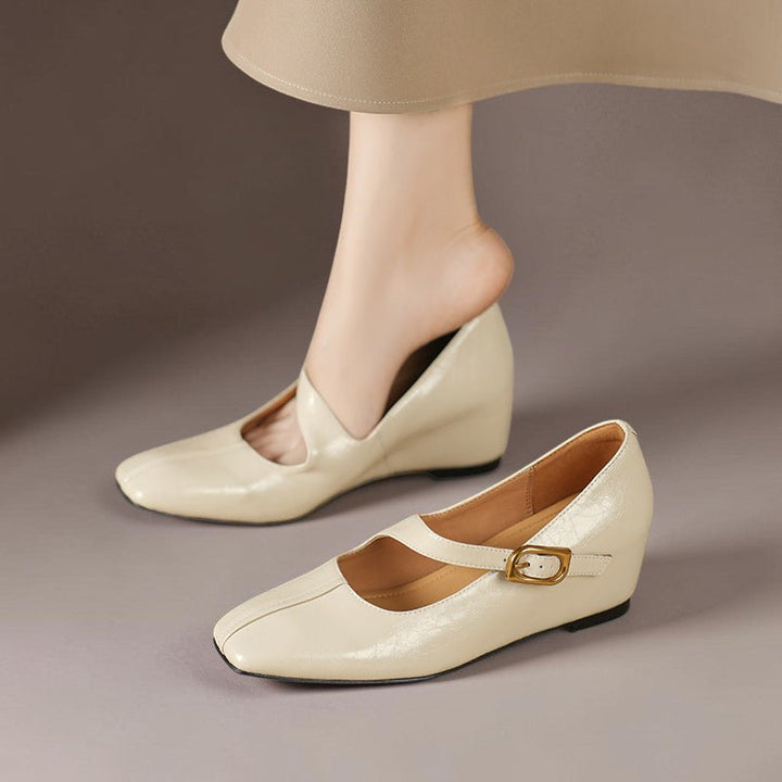 Viora | Genuine Mary Jane Heels with Buckle Strap