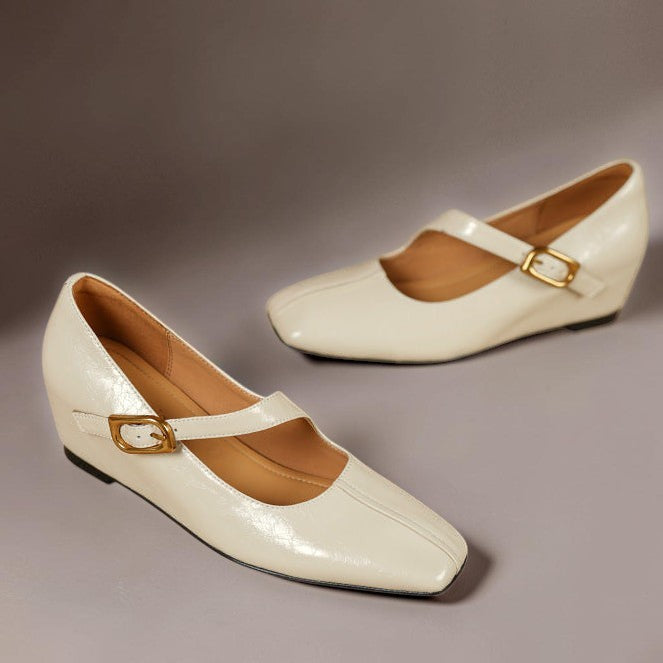 Viora | Genuine Mary Jane Heels with Buckle Strap