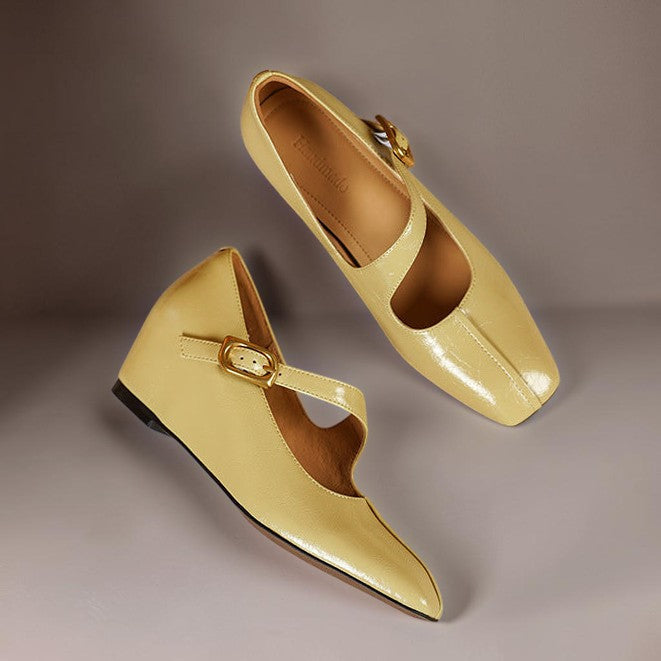 Viora | Genuine Mary Jane Heels with Buckle Strap