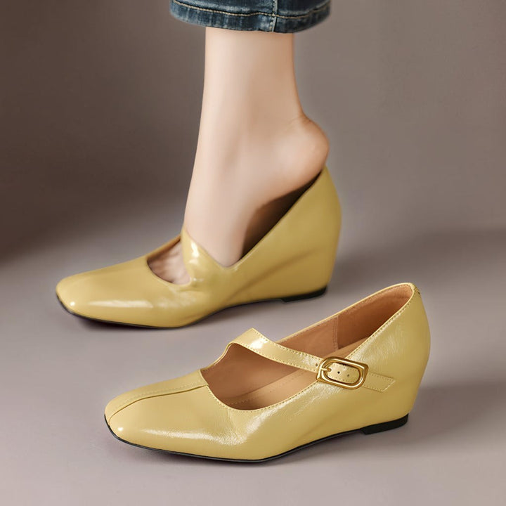 Viora | Genuine Mary Jane Heels with Buckle Strap