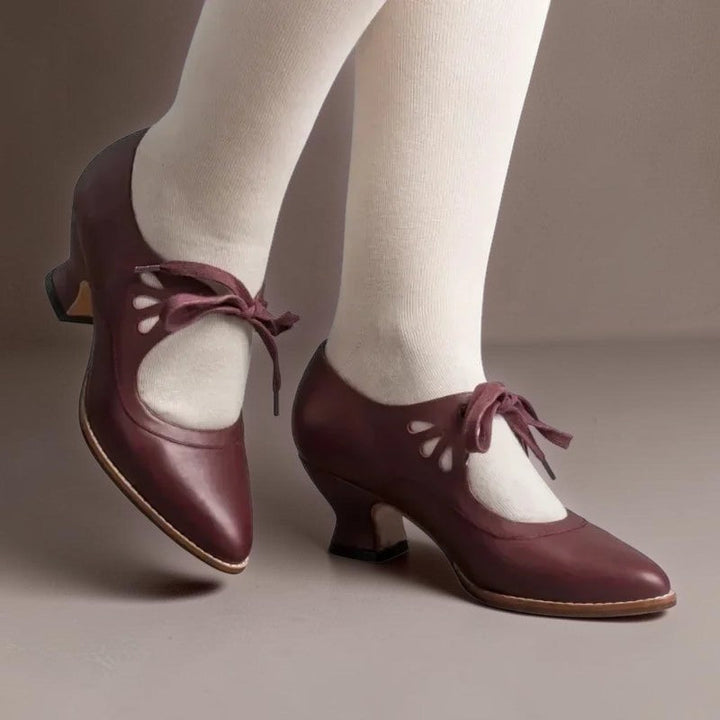 Rosalind | Vintage Lace-Up Mary Jane Pumps